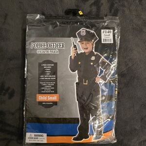 Police Officer Kids Costume - Black  Small Size For 4 To 6 Years Kids.